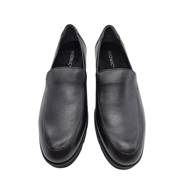 Vionic Shoes Womens Size 7 Kensley Slip On Loafer Black Leather Comfort (251) - Picture 1 of 11
